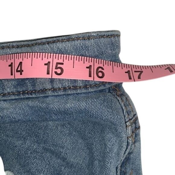 No Boundaries Distressed Light Wash Straight-Leg Denim Jeans Womens Size 17 - Picture 8 of 10